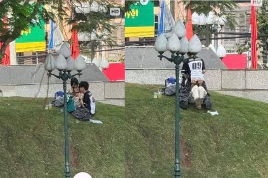 Cặp đôi Bắc Ninh phang nhau giữa công viên chẳng ai qua