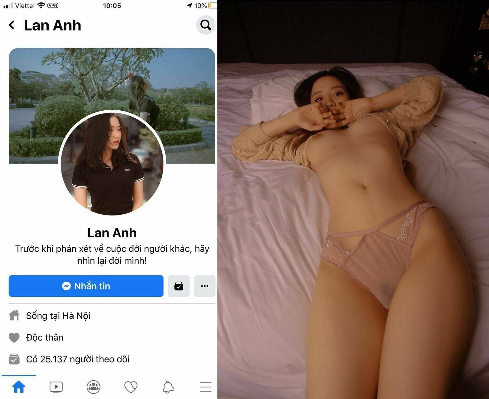 Lan Anh lộ clip khoe bướm nơn tơ