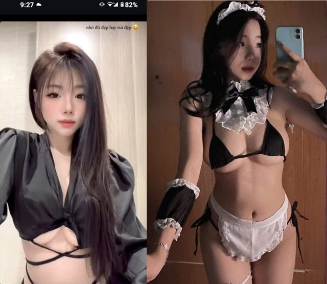 Sex em xinh mặc lọt khe dâm đãng