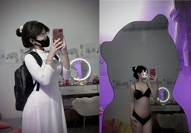 Sex Thu Hiền đeo kính áo dài cực đỉnh