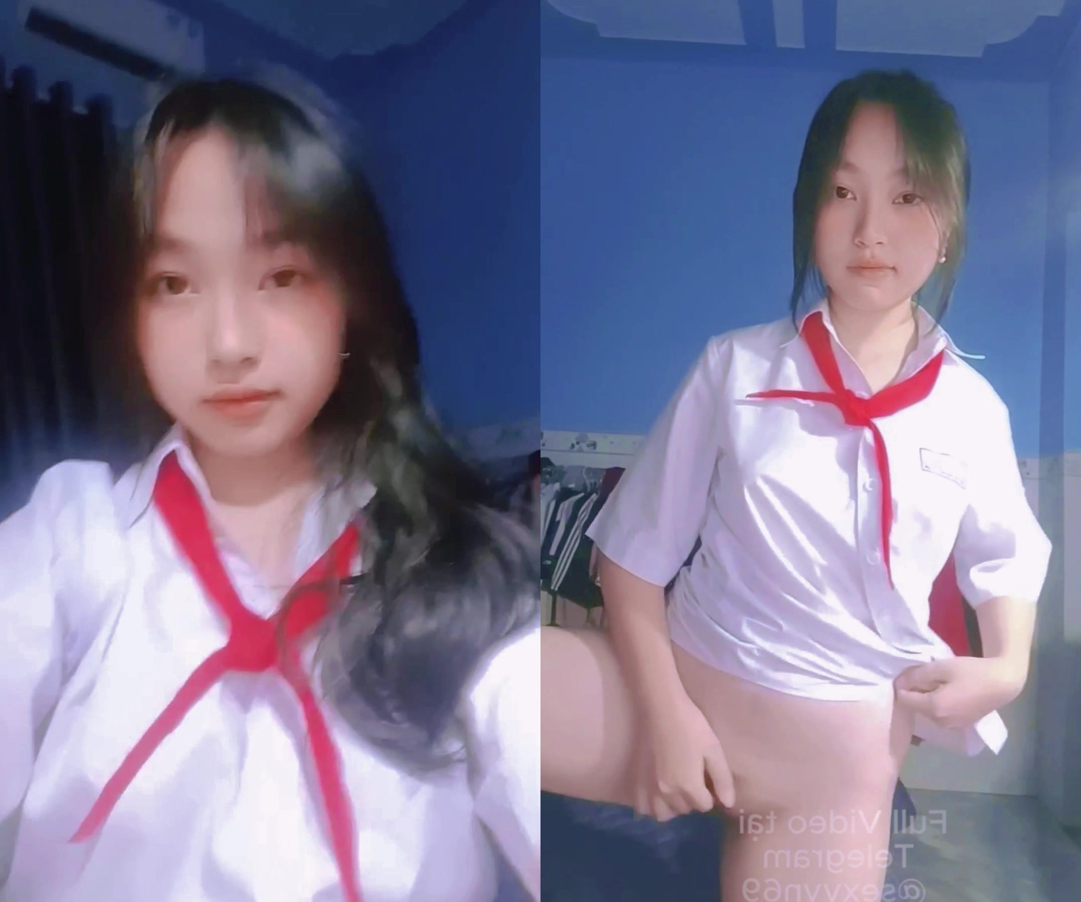 Siêu Phẩm Em Học Sinh Lớp 9 Khăn Quàng Đỏ Chat Sex Móc Lồn