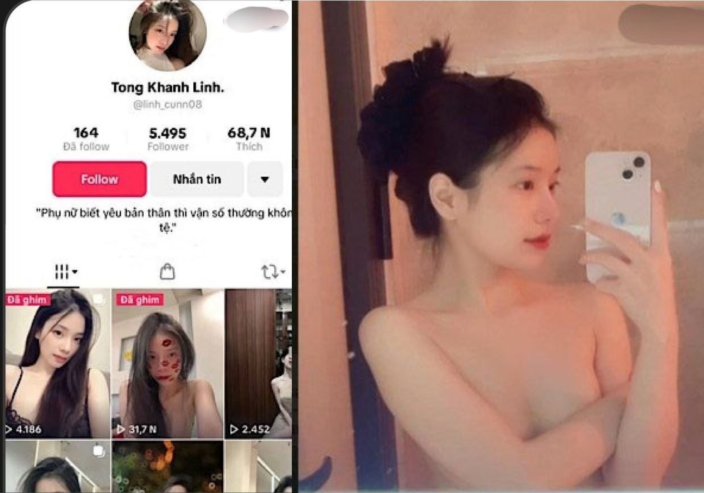 Tống Khánh Linh leak clip chịch nhau sướng rung